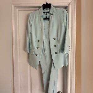 White House black market mint pants suit